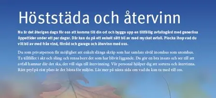 Höststäda och återvinn 2025