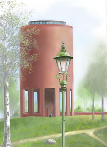 Målning Nässjös vattentorn